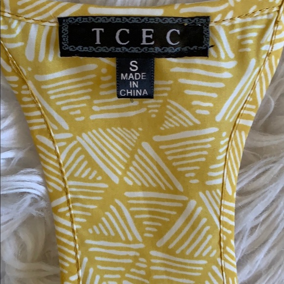 TCEC yellow summer front zip up dress sz small - Picture 4 of 5